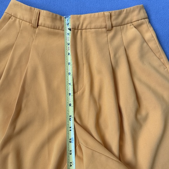 Maeve Anthropologie Pleated Shorts Womens 6 Yellow Avery High Waist Pockets - Picture 9 of 13